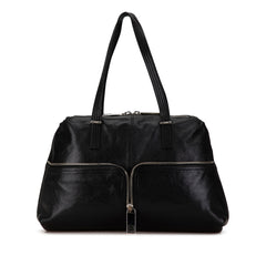 Leather Unzipped Shoulder Bag