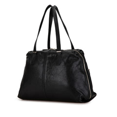 Leather Unzipped Shoulder Bag