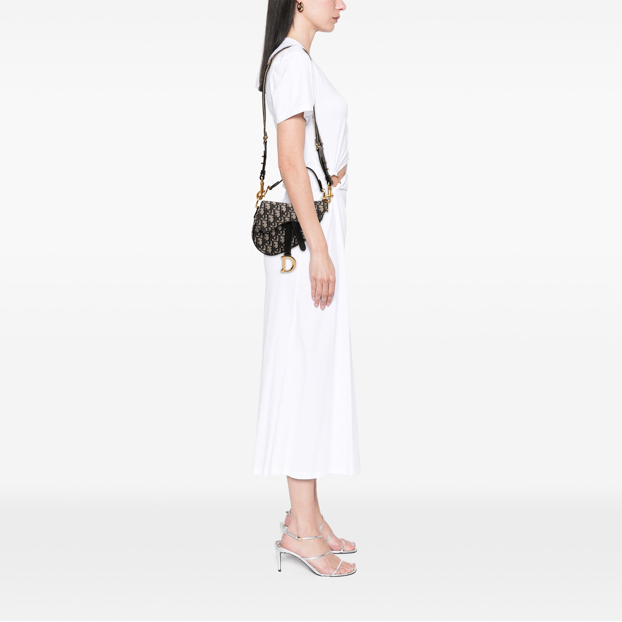 Mini Oblique Canvas Saddle Bag