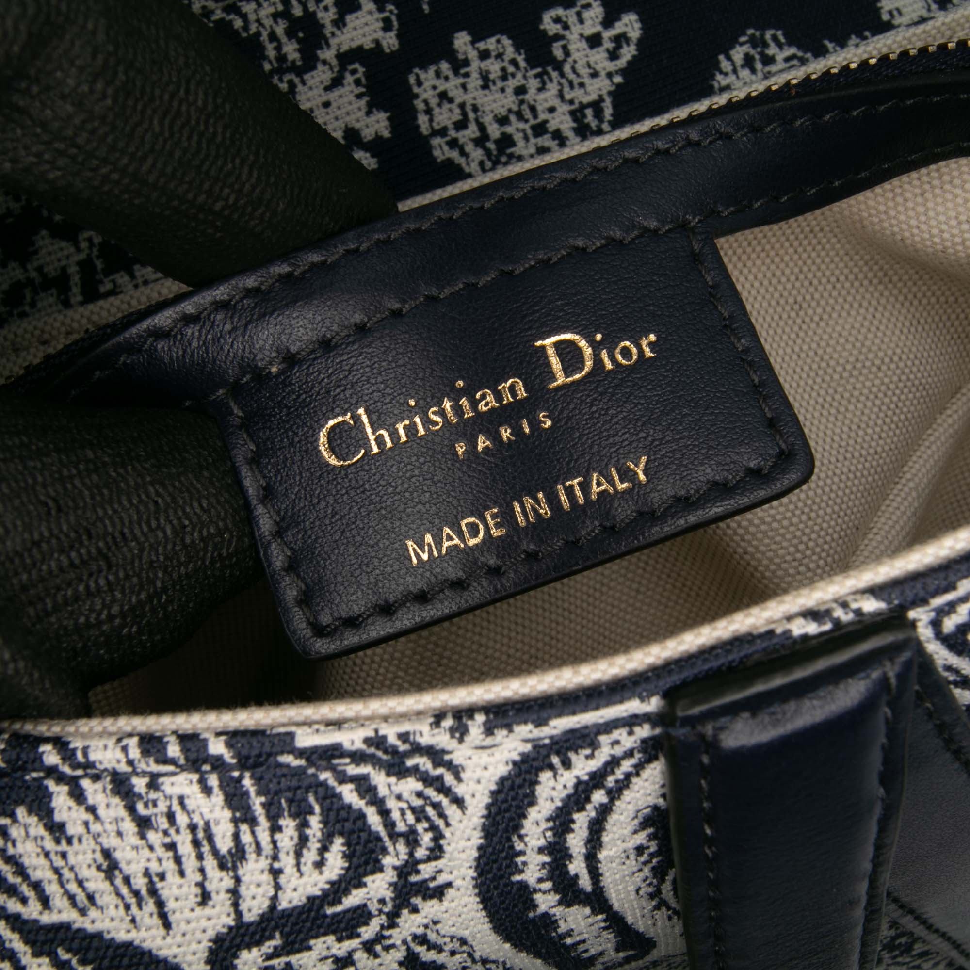 Canvas Reverse Embroidered Toile De Jouy Saddle Bag