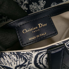 Canvas Reverse Embroidered Toile De Jouy Saddle Bag