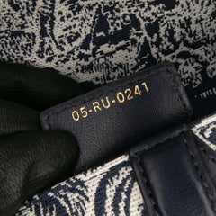 Canvas Reverse Embroidered Toile De Jouy Saddle Bag