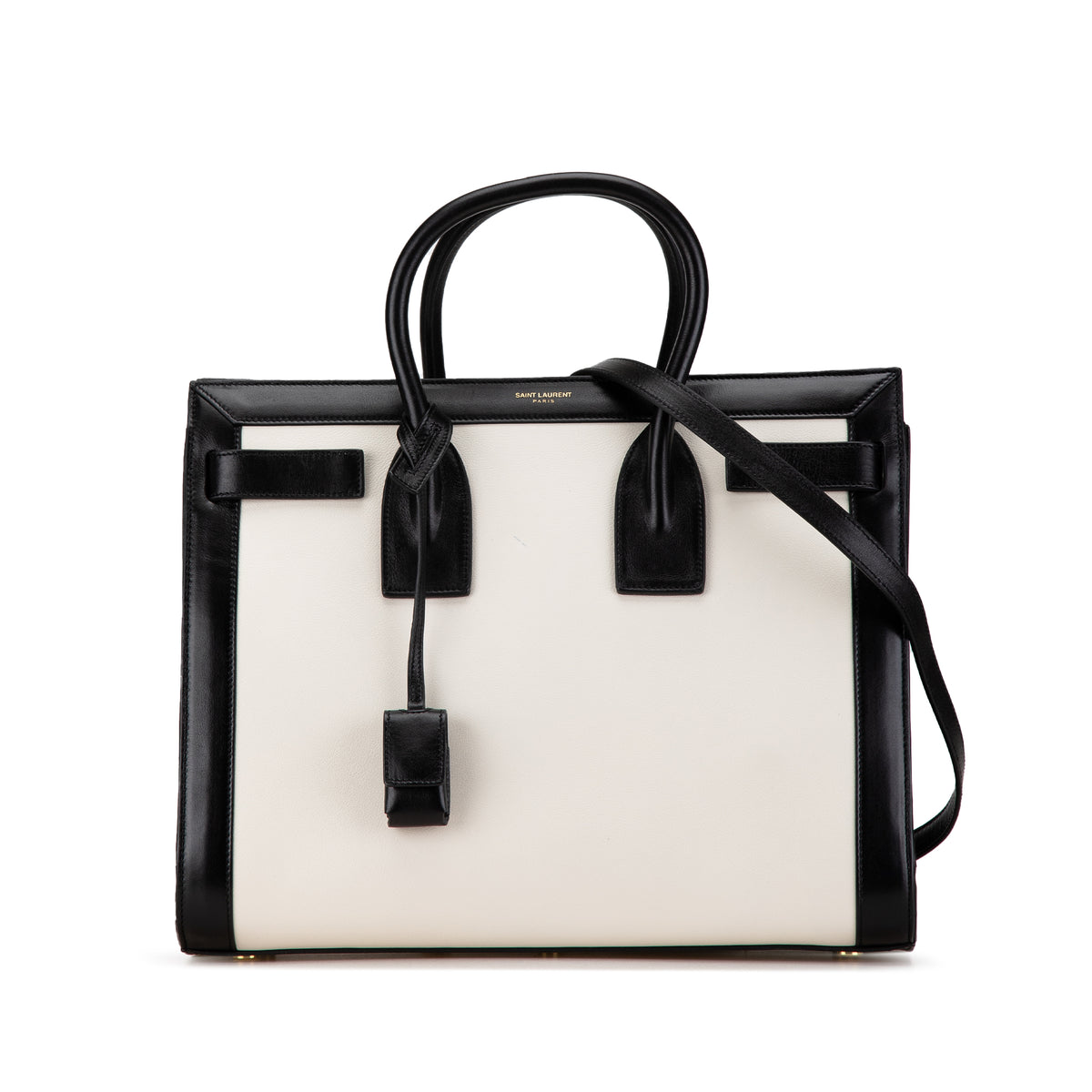 Small Bicolor Leather Sac de Jour Satchel