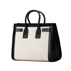 Small Bicolor Leather Sac de Jour Satchel