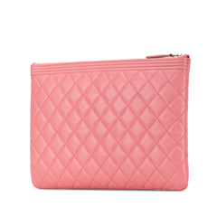 Medium Quilted Lambskin Boy O Case Clutch