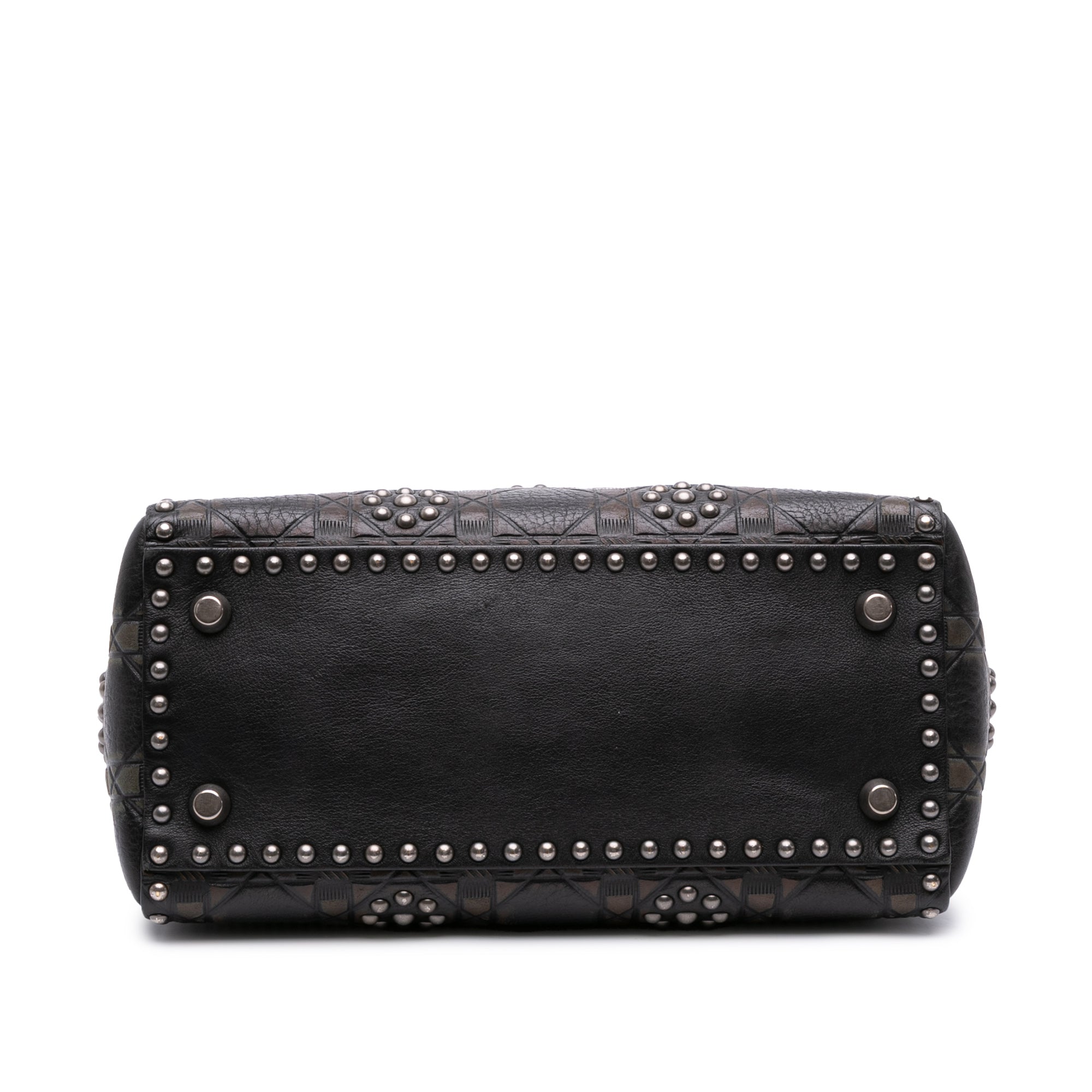 Medium Calfskin Cannage Embossed Flower Studded Supple Lady Dior