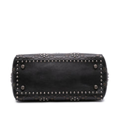 Medium Calfskin Cannage Embossed Flower Studded Supple Lady Dior