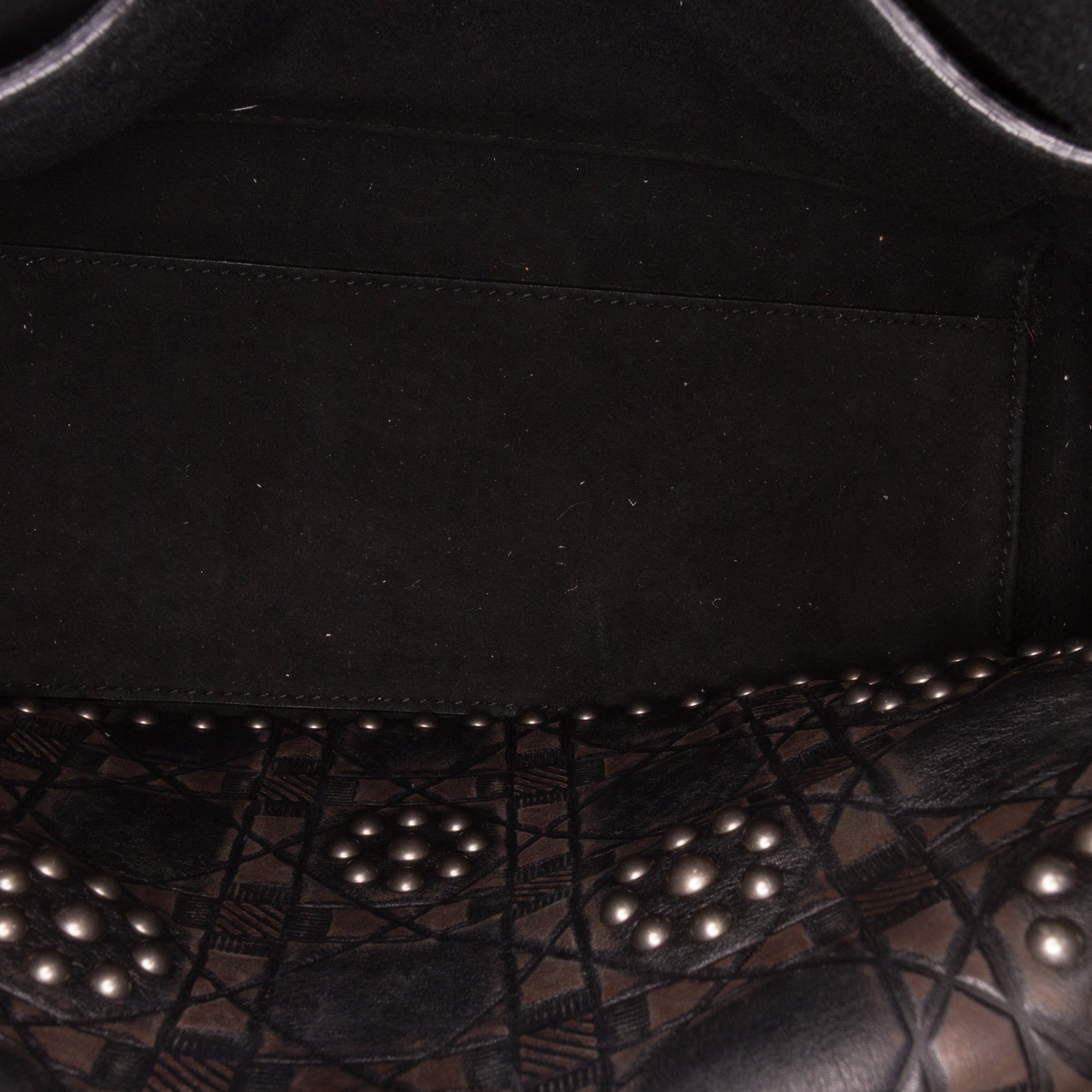 Medium Calfskin Cannage Embossed Flower Studded Supple Lady Dior