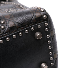 Medium Calfskin Cannage Embossed Flower Studded Supple Lady Dior