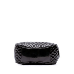 Small Quilted Glazed Calfskin Mademoiselle Frame Top Handle Bag