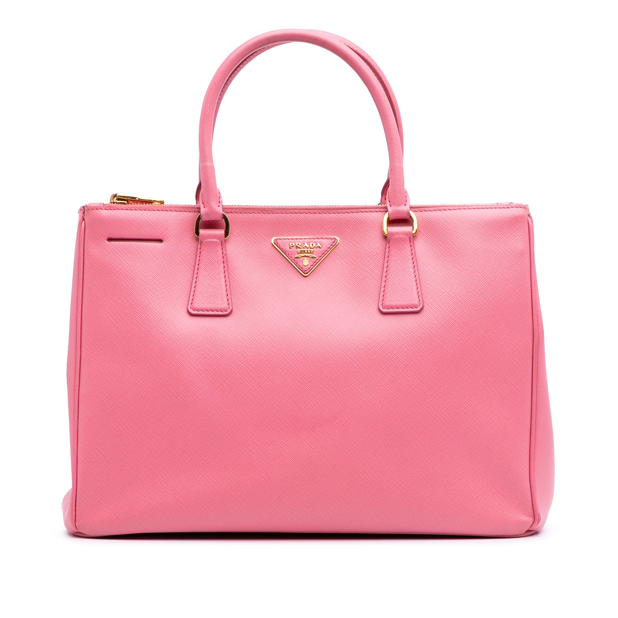 Medium Saffiano Lux Galleria Double Zip Satchel