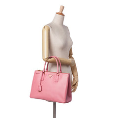 Medium Saffiano Lux Galleria Double Zip Satchel