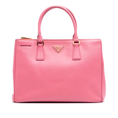 Medium Saffiano Lux Galleria Double Zip Satchel