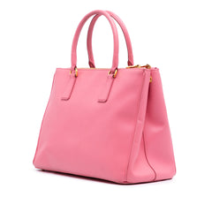 Medium Saffiano Lux Galleria Double Zip Satchel
