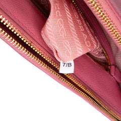 Medium Saffiano Lux Galleria Double Zip Satchel
