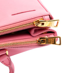 Medium Saffiano Lux Galleria Double Zip Satchel
