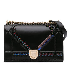 Medium Calfskin Crystal Embroidered Diorama Flap