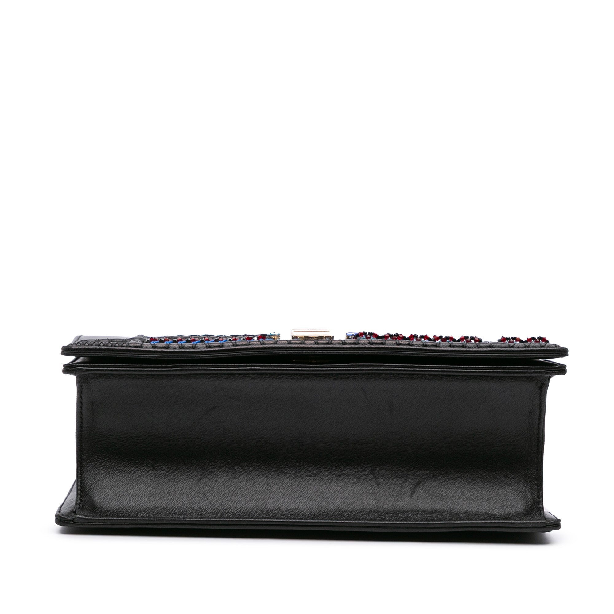 Medium Calfskin Crystal Embroidered Diorama Flap