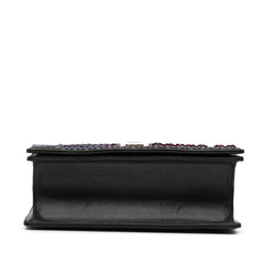 Medium Calfskin Crystal Embroidered Diorama Flap