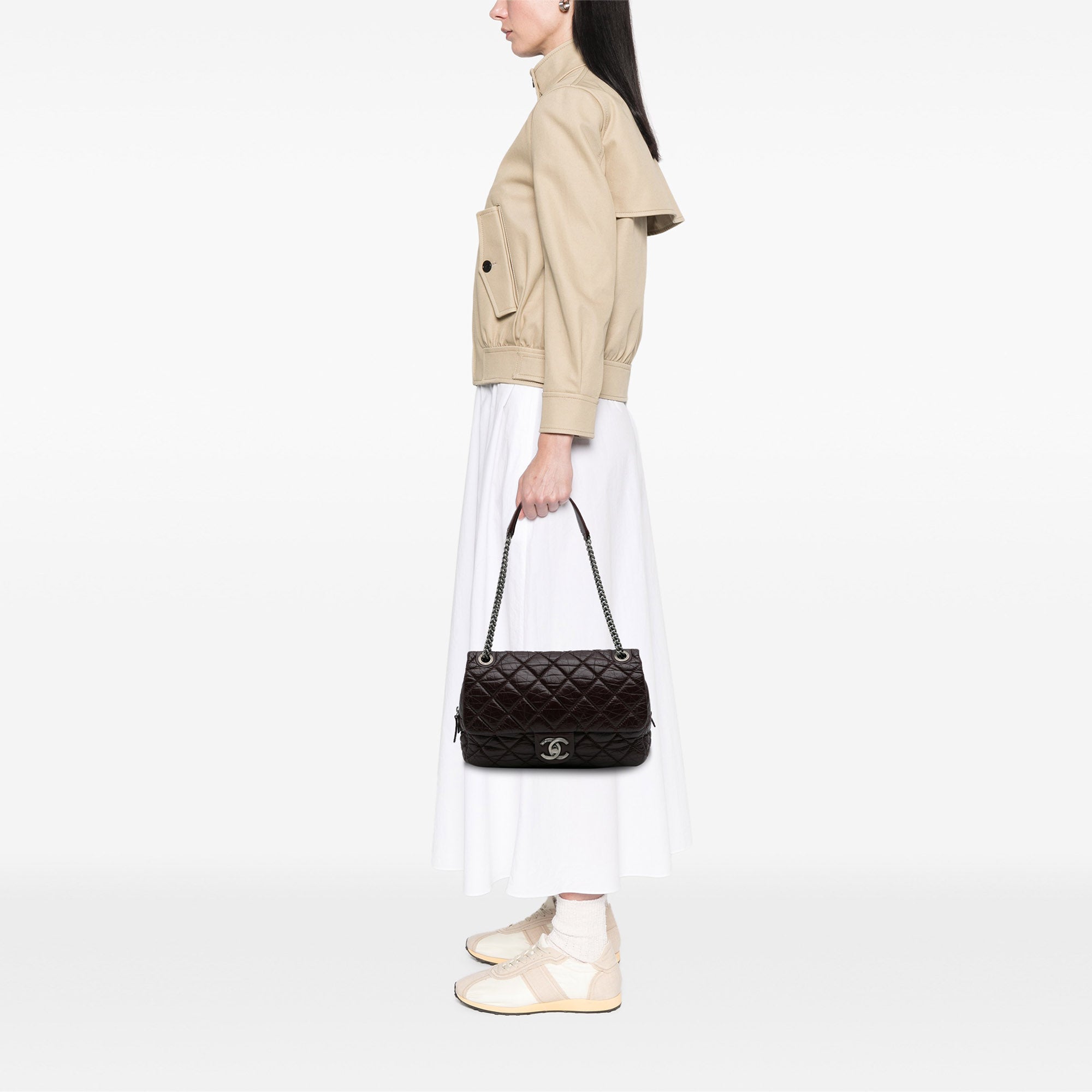 Jumbo Quilted Aged Calfskin New Portobello Flap