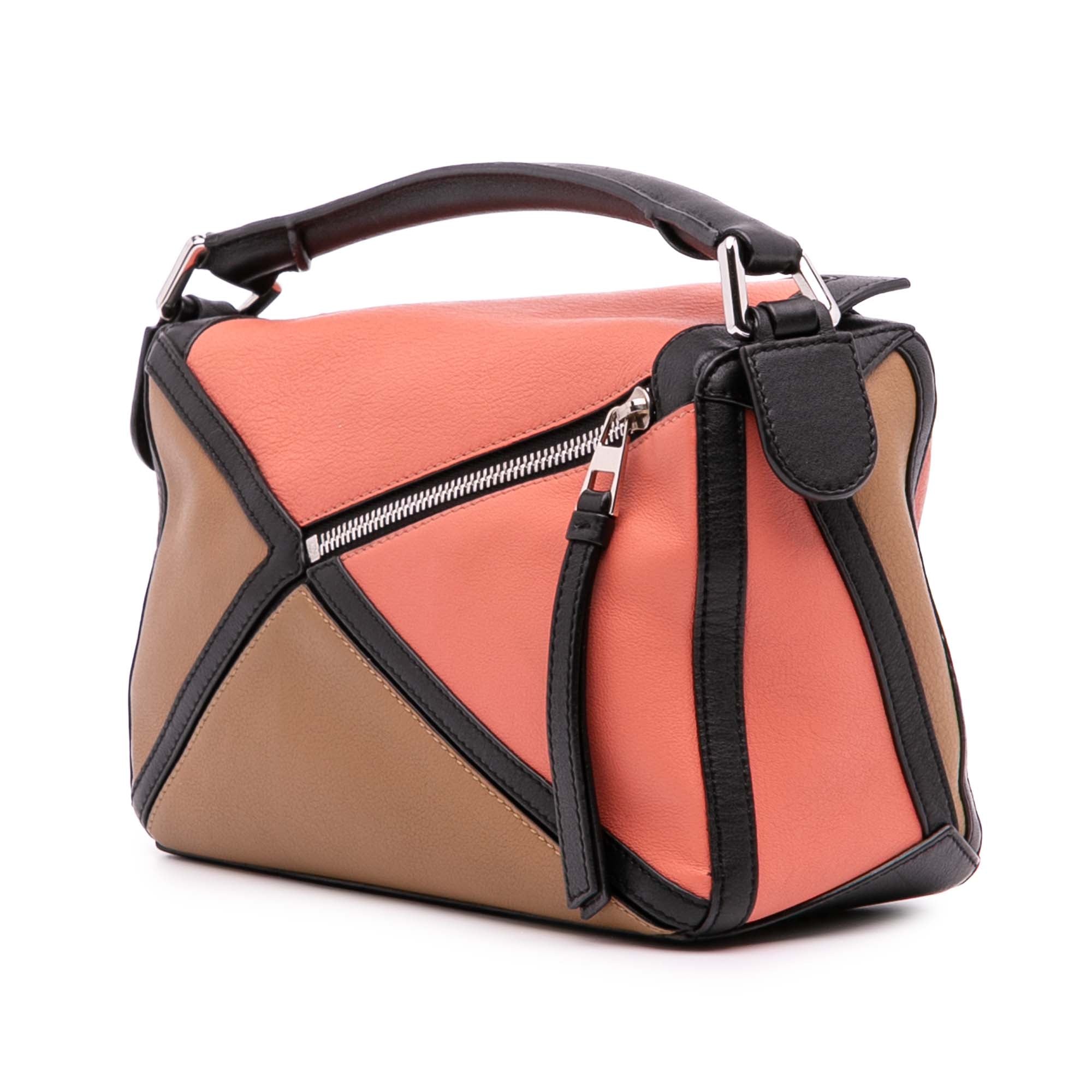 Small Calfskin Graphic Puzzle Satchel