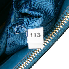 Medium Bicolor Saffiano Lux Galleria Double Zip Satchel