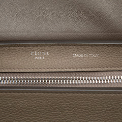 Small Bicolor Calfskin and Suede Trapeze Satchel