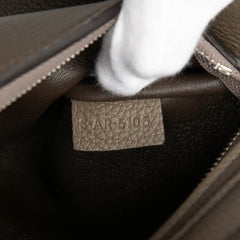 Small Bicolor Calfskin and Suede Trapeze Satchel