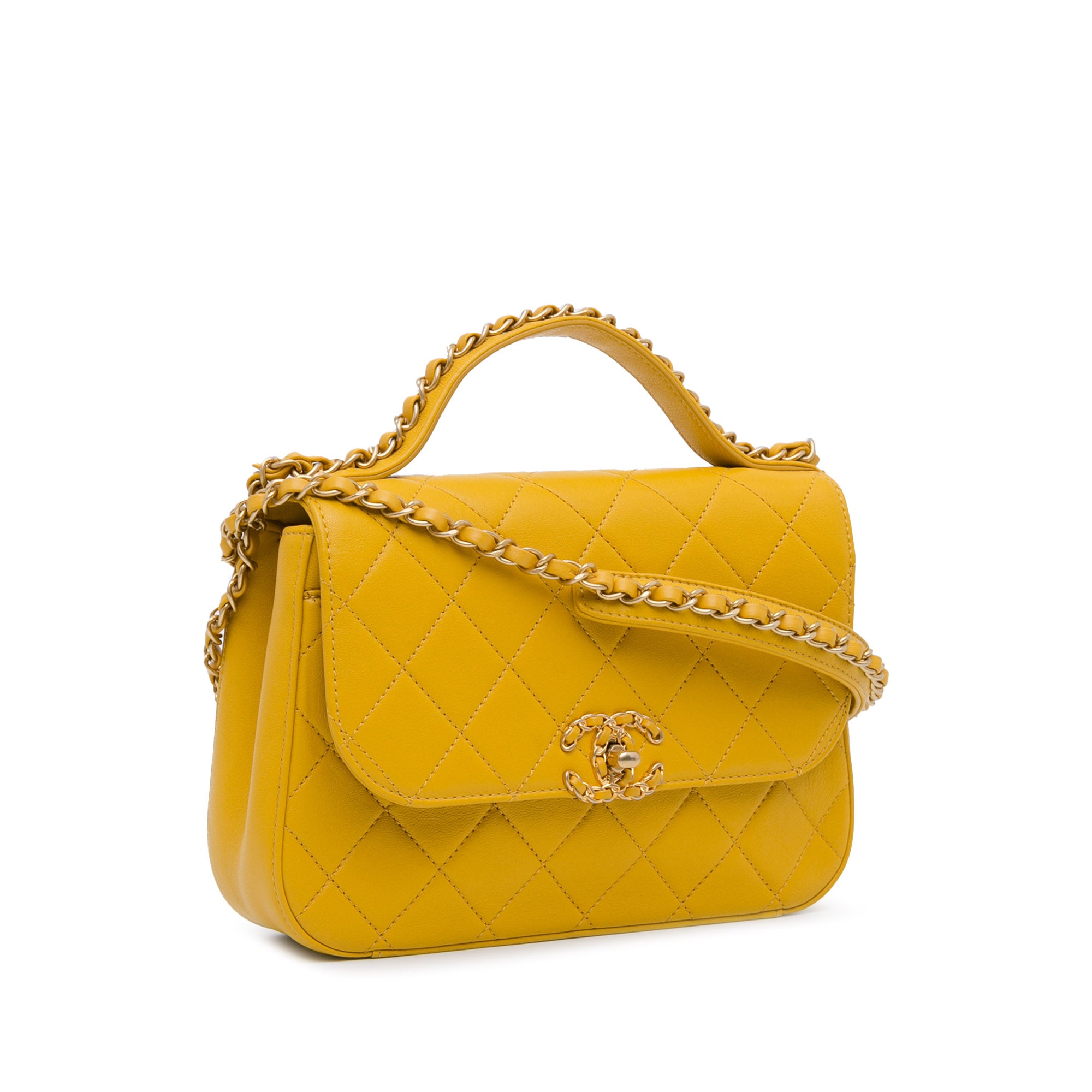 Quilted Lambskin Chain Infinity Top Handle Flap_1