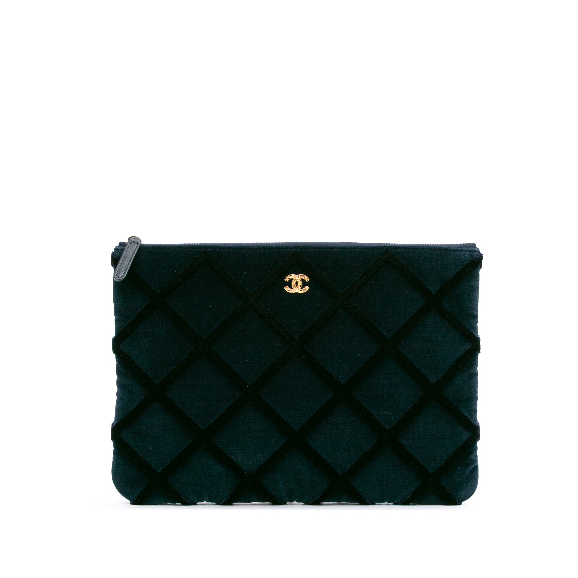 Medium CC Quilted Velvet O Case Clutch