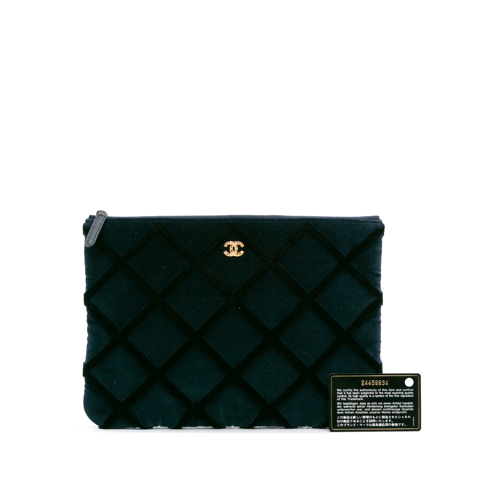 Medium CC Quilted Velvet O Case Clutch