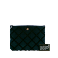 Medium CC Quilted Velvet O Case Clutch