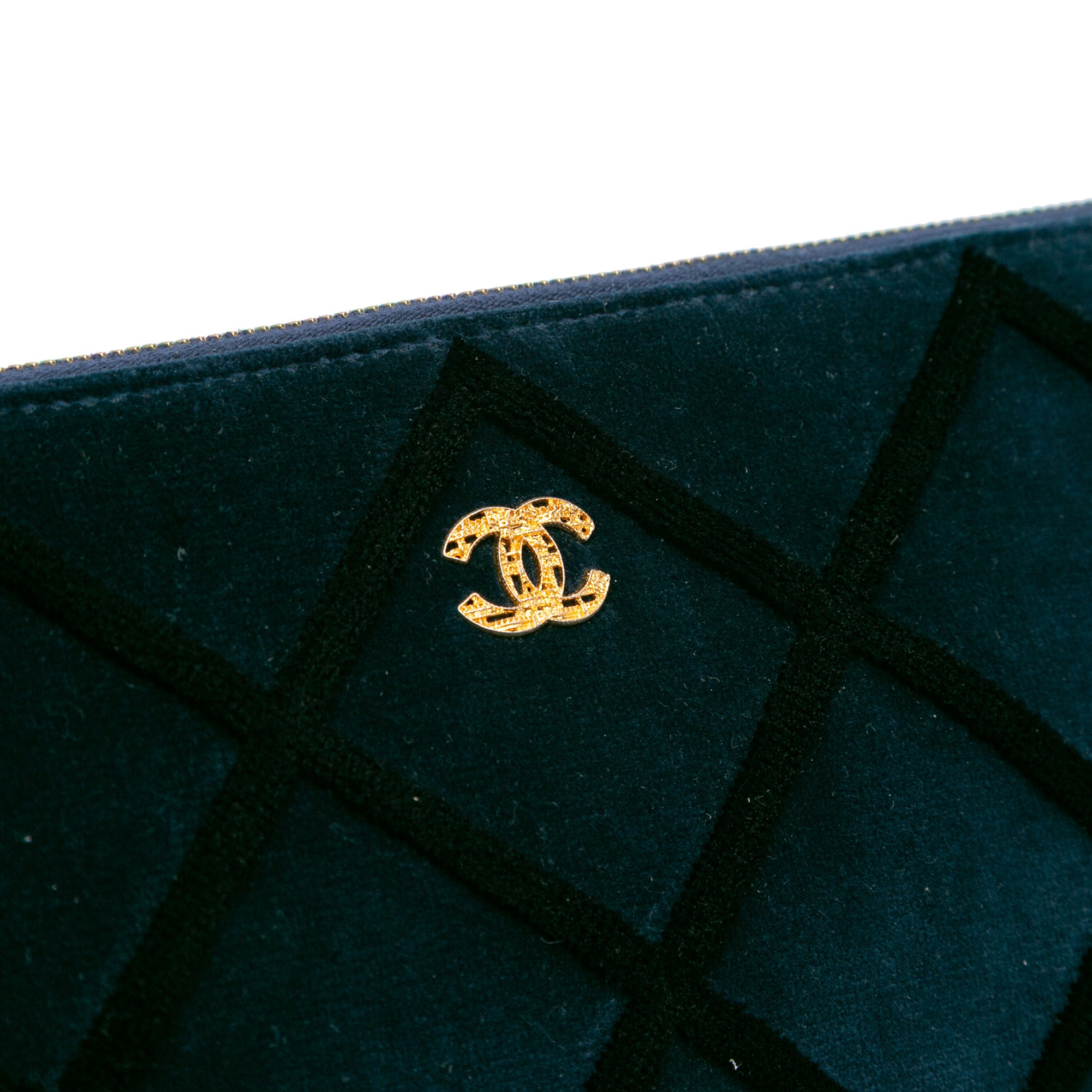 Medium CC Quilted Velvet O Case Clutch