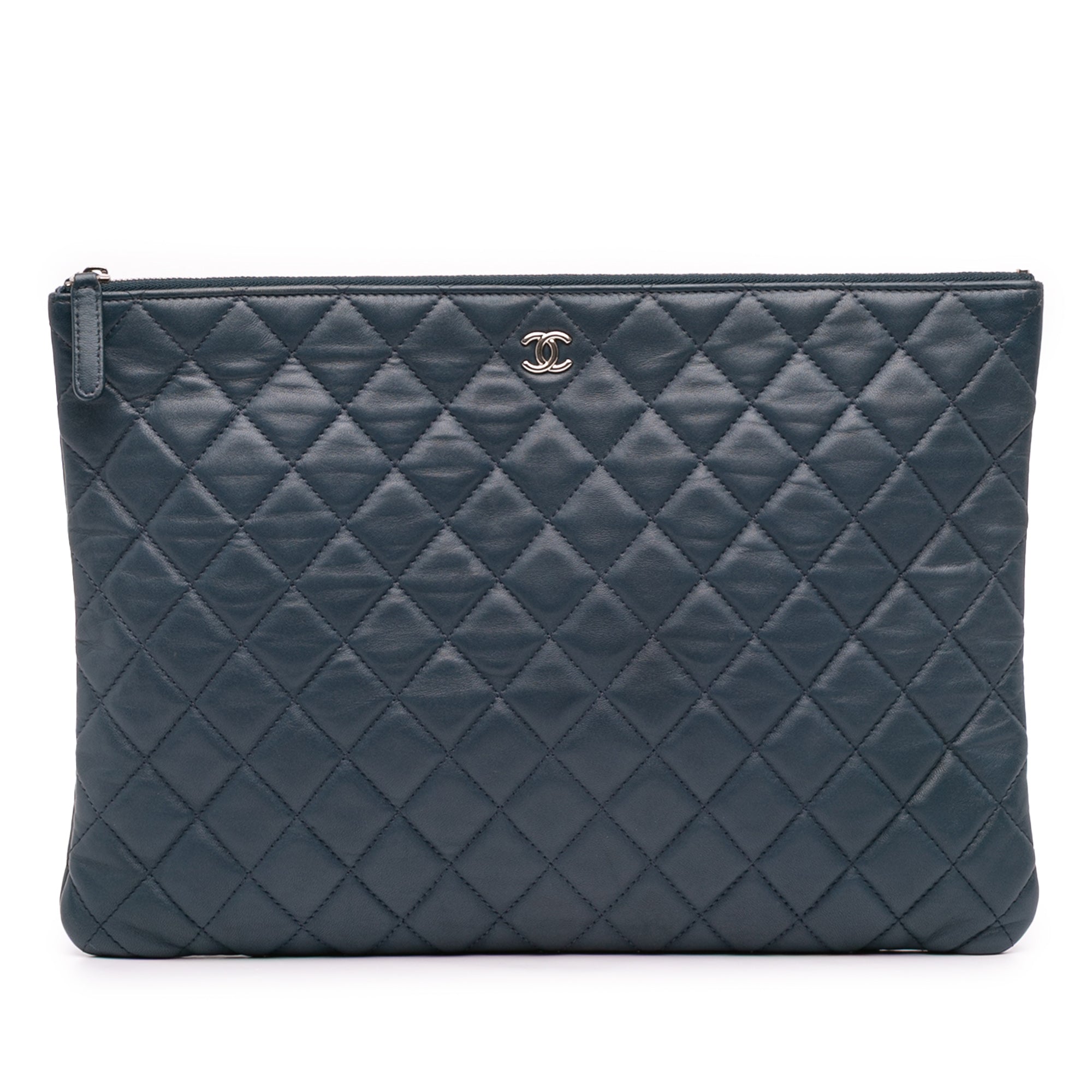 Large Quilted Lambskin O Case Clutch