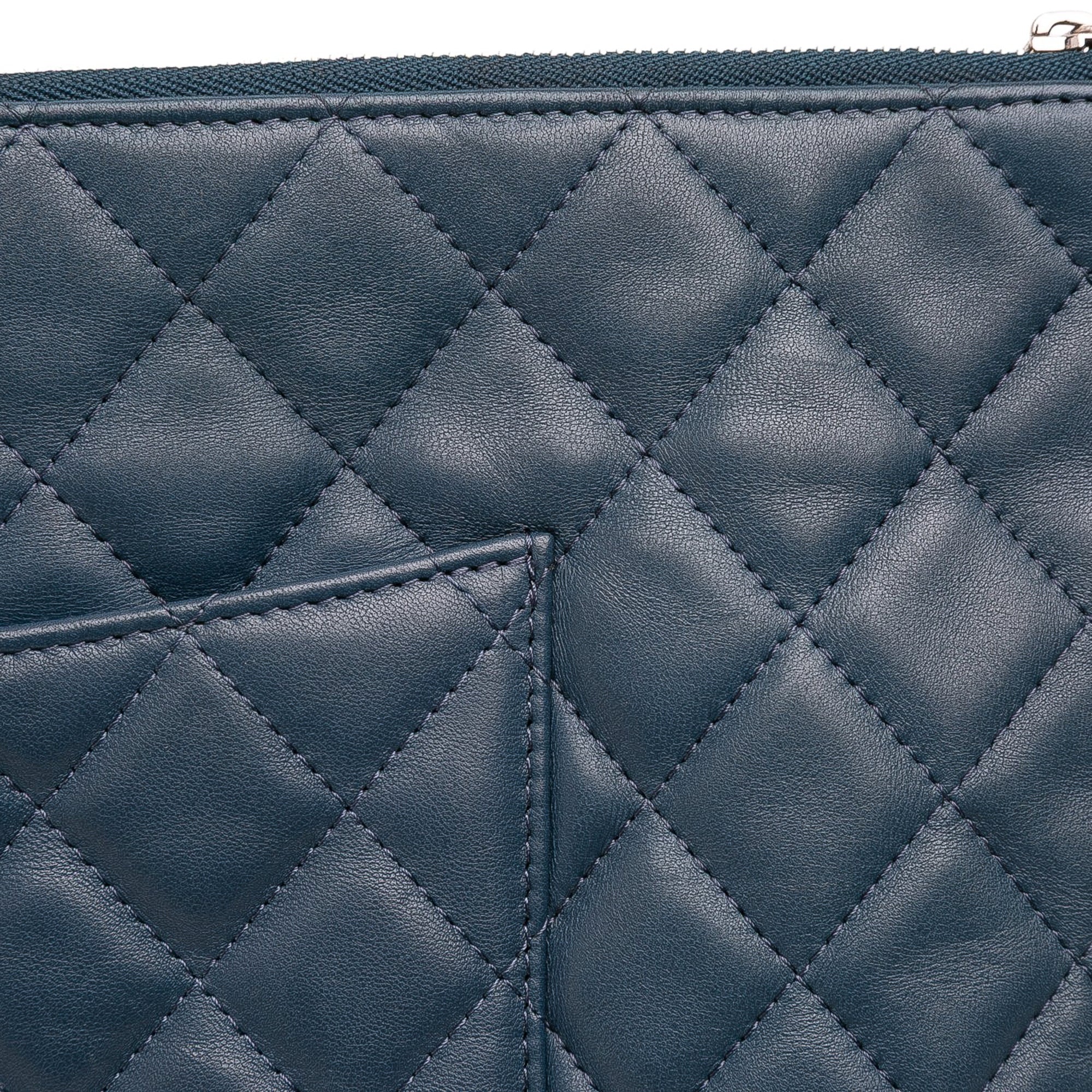 Large Quilted Lambskin O Case Clutch