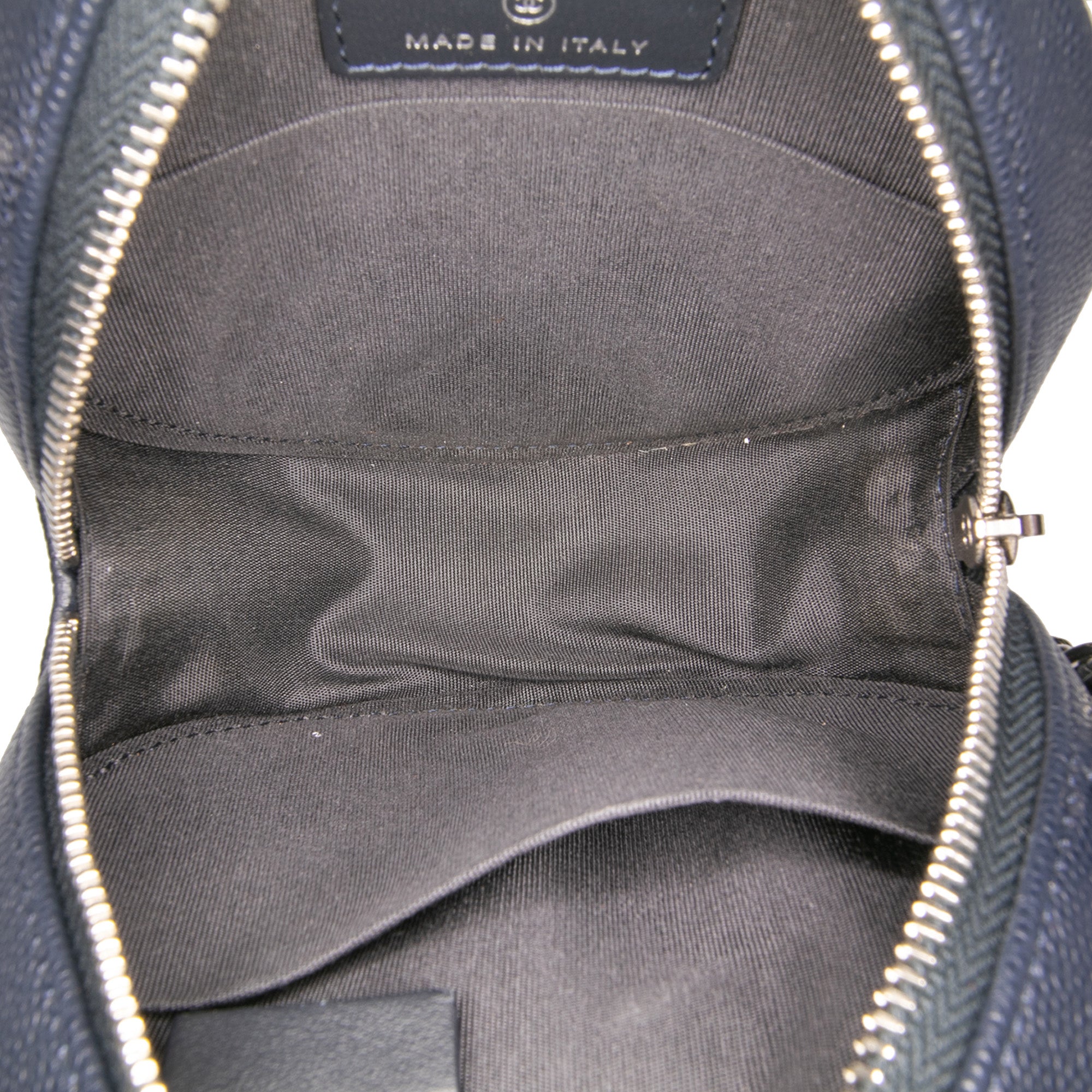 Caviar Striped CC Filigree Round Crossbody