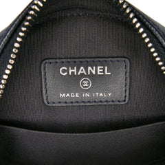 Caviar Striped CC Filigree Round Crossbody
