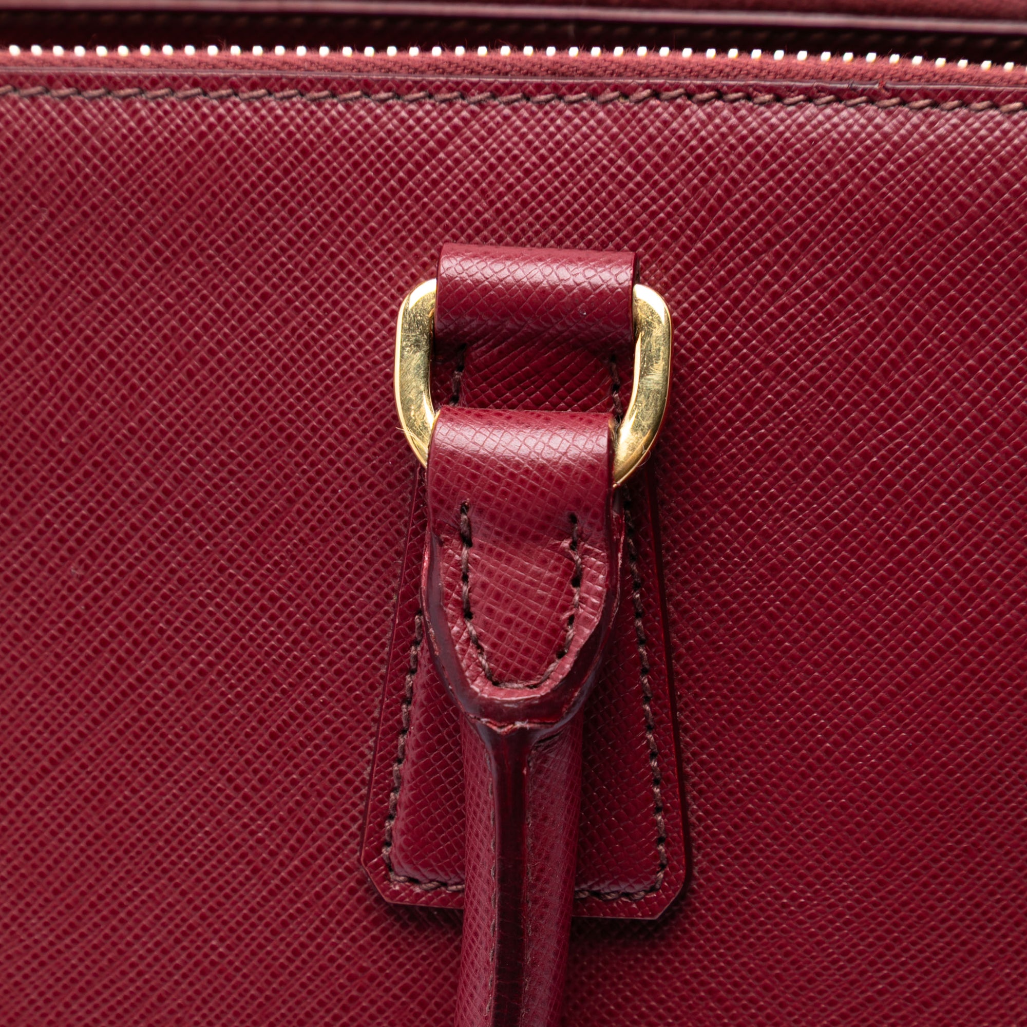 Saffiano Lux Galleria Double Zip Front Pocket Satchel