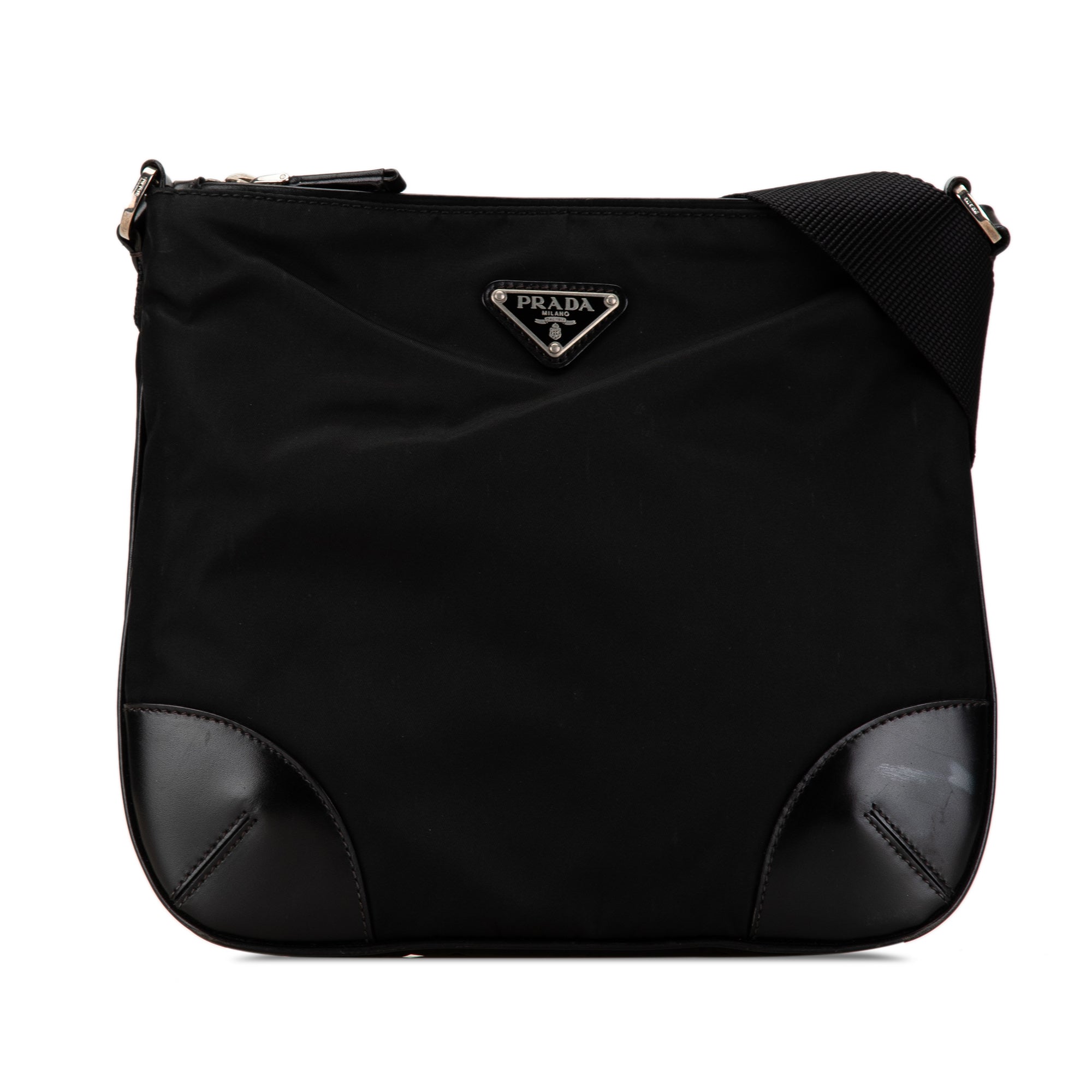 Saffiano Trimmed Tessuto Crossbody