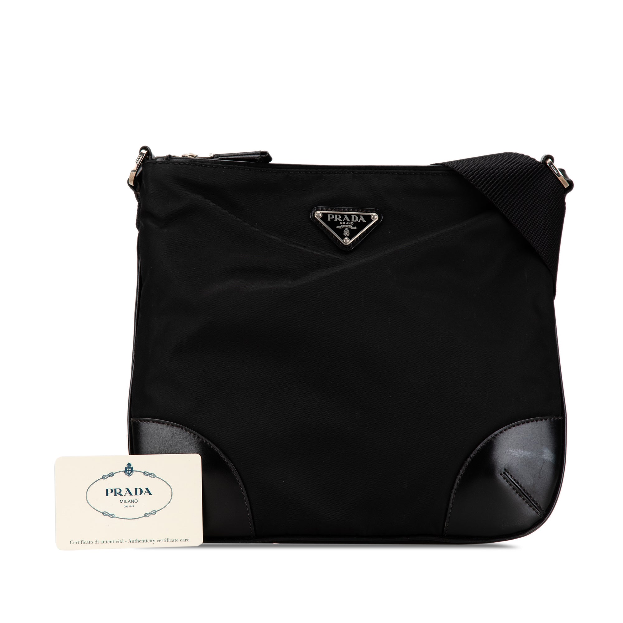 Saffiano Trimmed Tessuto Crossbody