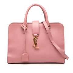 Small Leather Monogram Cabas Satchel