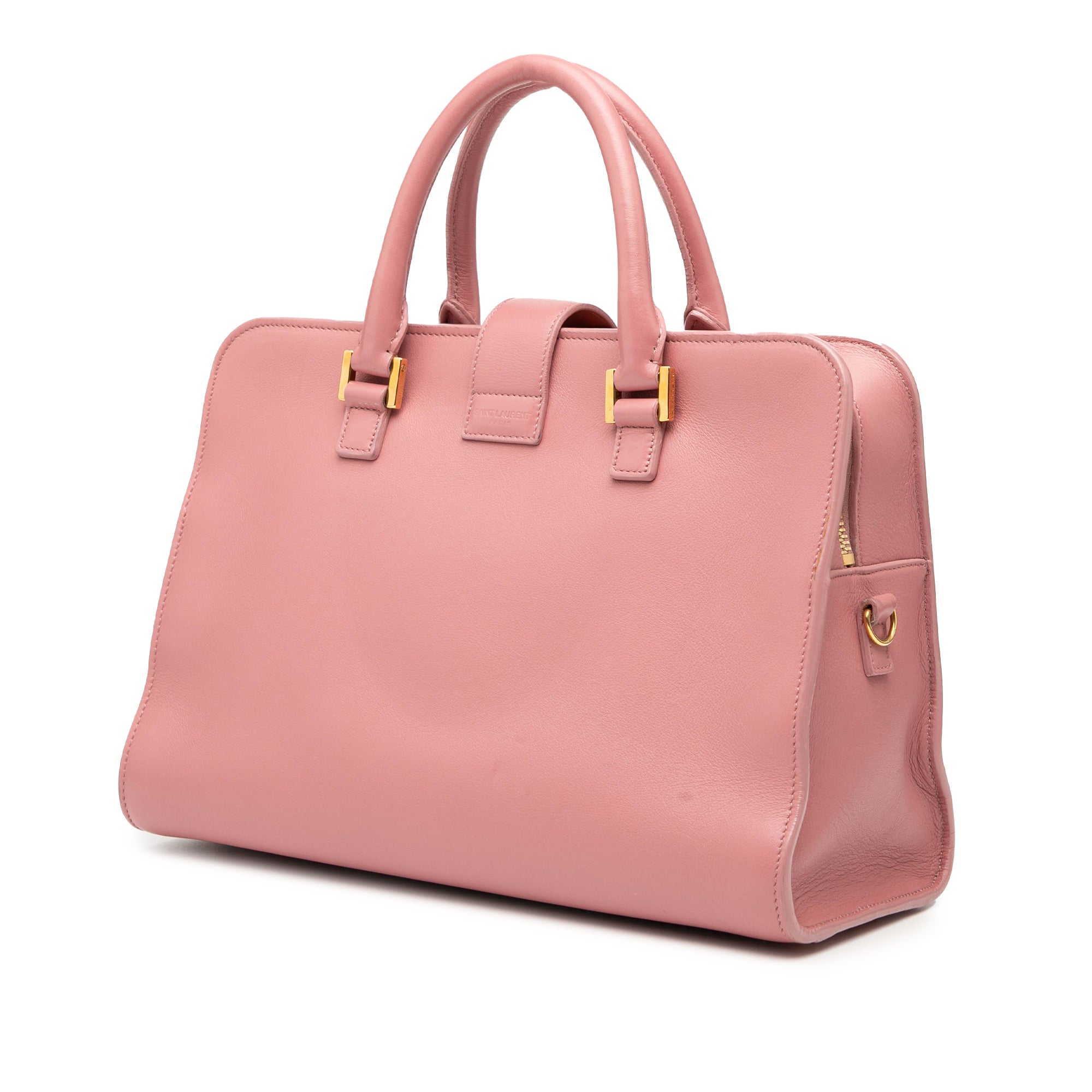 Small Leather Monogram Cabas Satchel