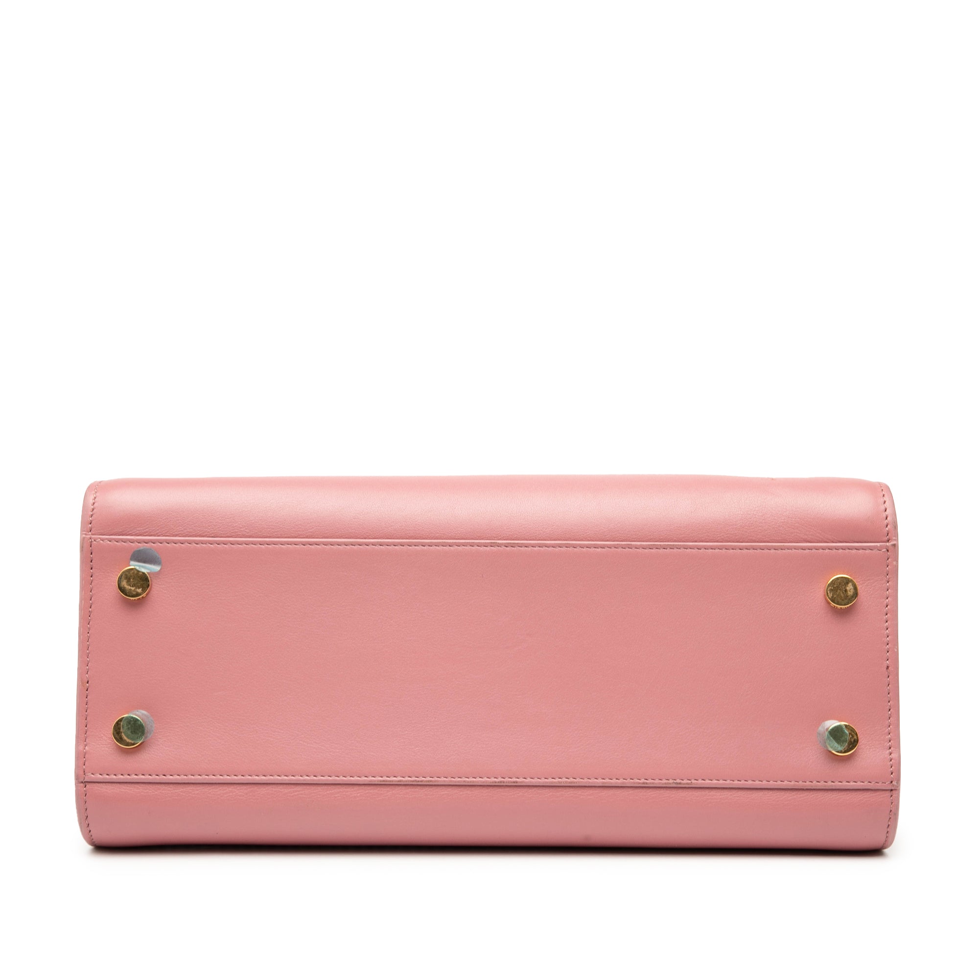 Small Leather Monogram Cabas Satchel