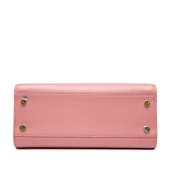 Small Leather Monogram Cabas Satchel