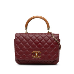 CC Quilted Lambskin Knock on Wood Satchel