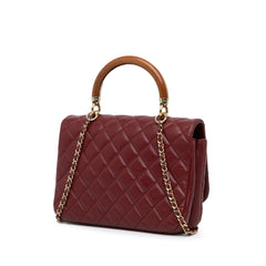 CC Quilted Lambskin Knock on Wood Satchel