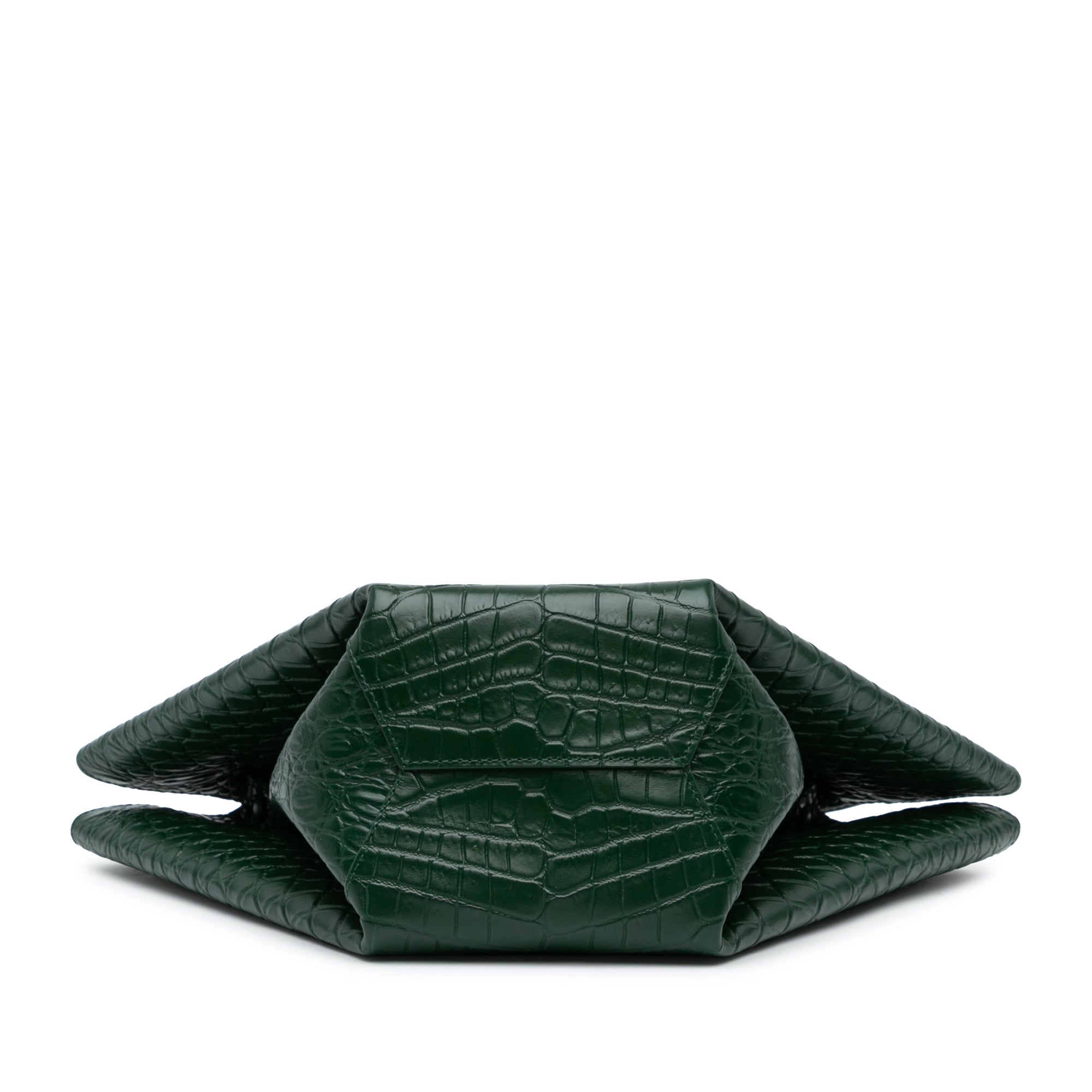 Crocodile Embossed Doll Top Handle Bag