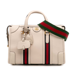 Medium Calfskin Web Bauletto Top Handle Bag