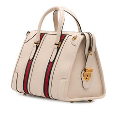 Medium Calfskin Web Bauletto Top Handle Bag