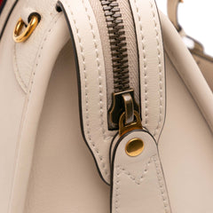 Medium Calfskin Web Bauletto Top Handle Bag